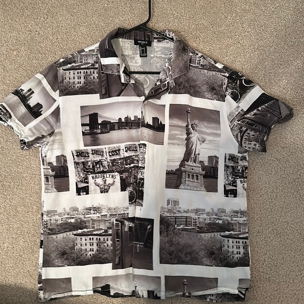 Black and white collage shirt